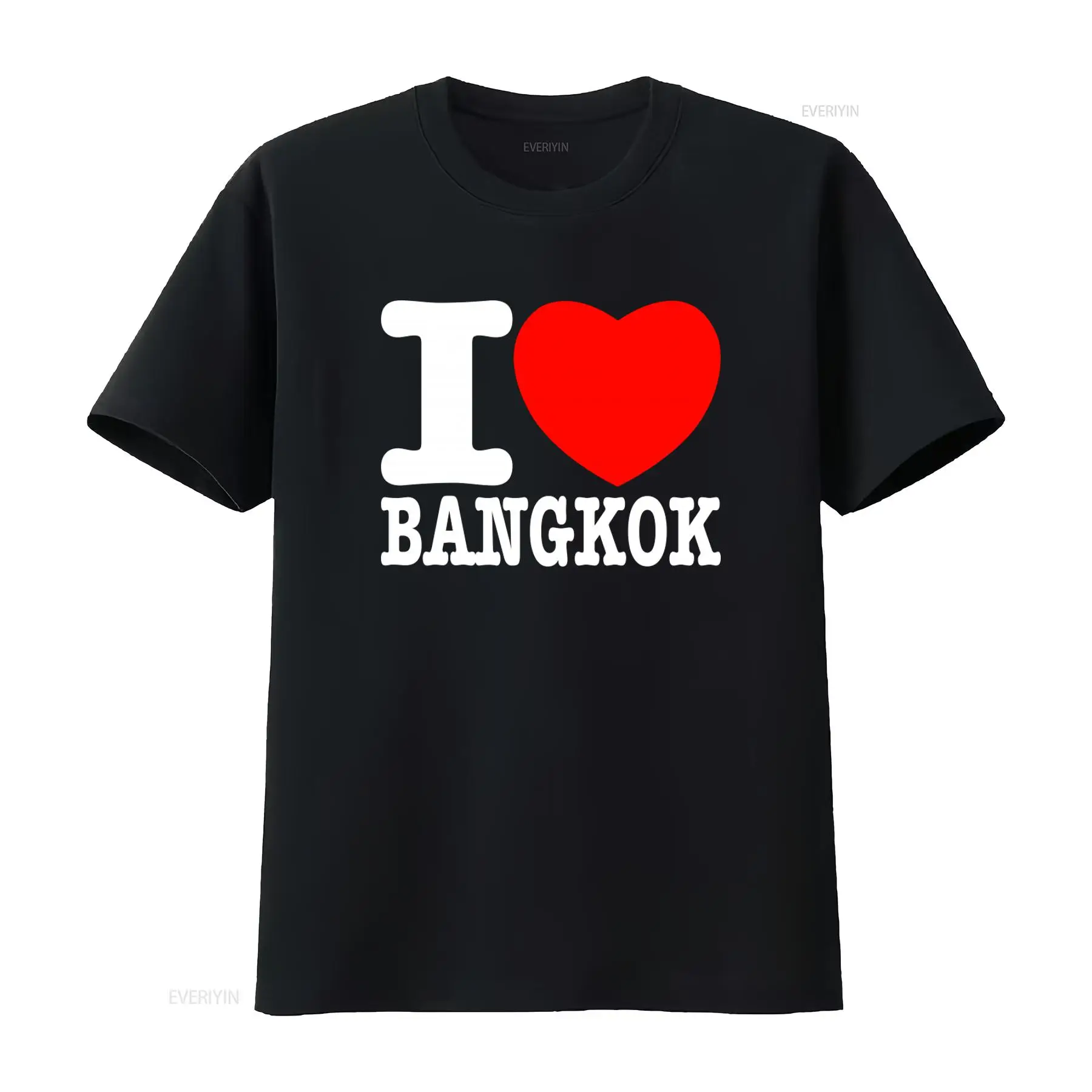 Mens Fashion Bangkok - تي شيرت أنيق بطباعة I Love