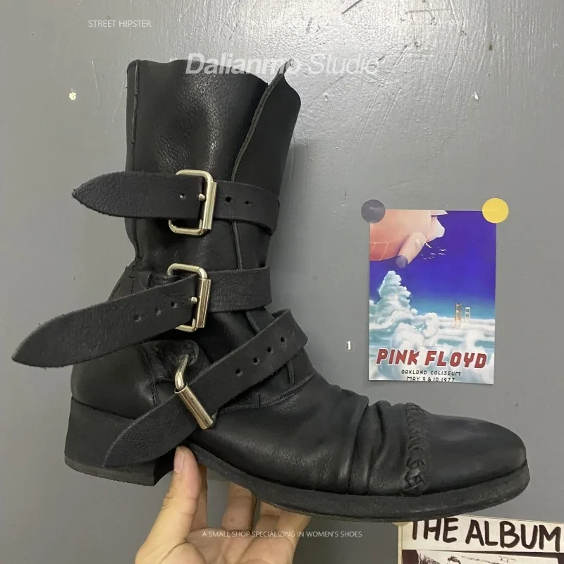 Mens Fashion Vintage - موضة الرجال جلد طبيعي دراجة نارية