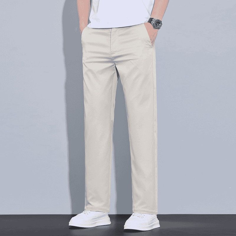 Chino Pants Men - بنطلون رجالي كاجوال بخصر متوسط وجيوب