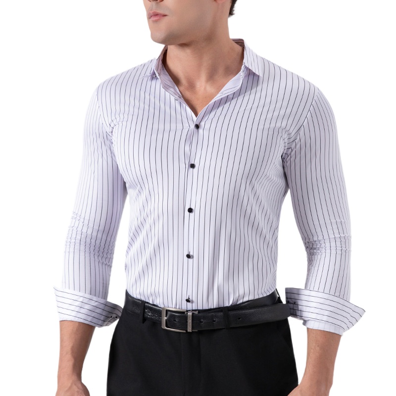 Mens Fashion Dress - قمصان رجالية رسمية مخططة بتصميم عتيق