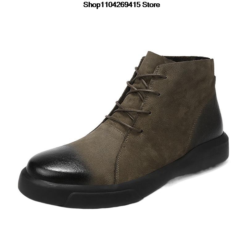 Chelsea Boots Men - أحذية رجالية شتوية من الجلد الطبيعي،