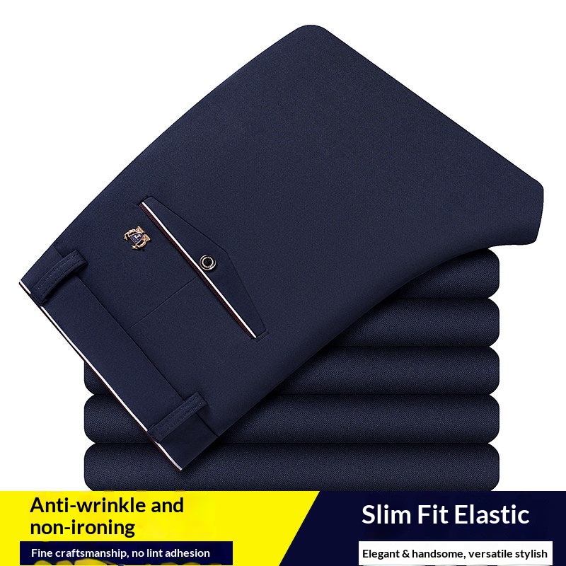 Formal Trouser Stretch - بنطلون رجالي صيفي رسمي رفيع مستقيم