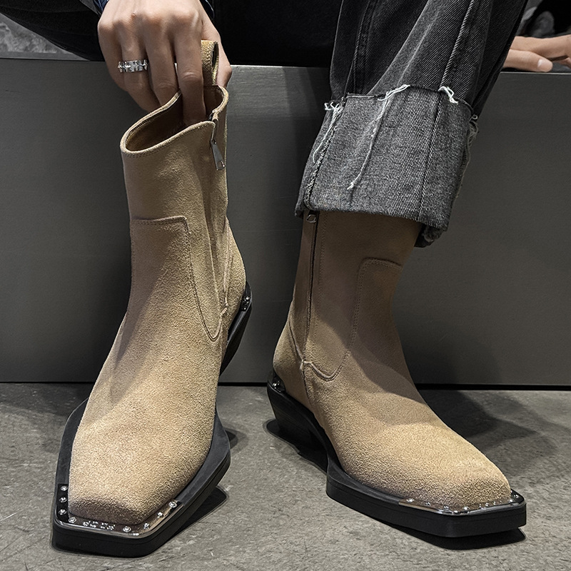 Chelsea Boots Men - إنجلترا نمط الرجال عارضة حزب ملهى