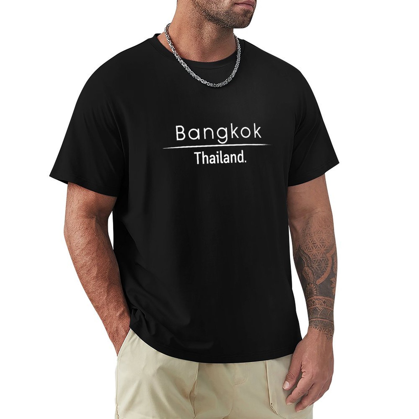 تي شيرت بانكوك تايلاند بطبعة ع - مراجعة Mens Fashion Bangkok وسعره
