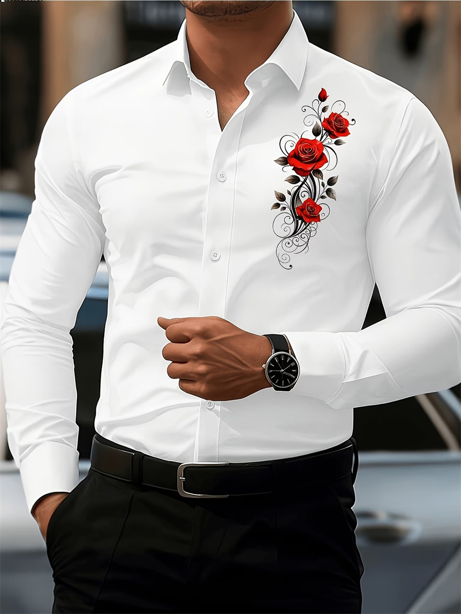 قميص رجالي بأكمام طويلة مزين ب - مراجعة Men'S Fashion Advice وسعره