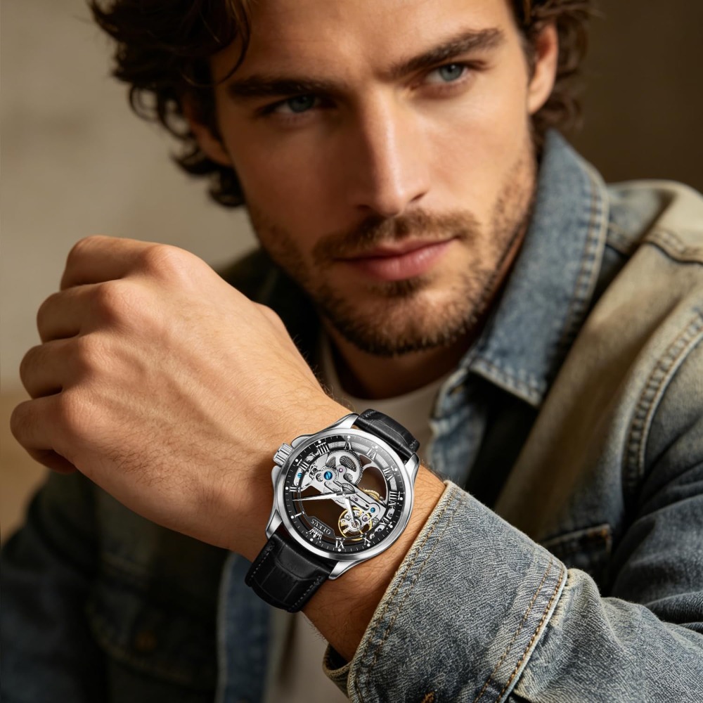 ساعة هيكل عظمي أوتوماتيكية للر - مراجعة Mens Fashion Style Images وسعره